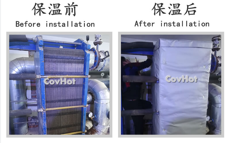 板式<a href=http://m.doxkdst.cn/e/tags/?tagname=%E6%8D%A2%E7%83%AD%E5%99%A8%E4%BF%9D%E6%B8%A9 target=_blank class=infotextkey>換熱器保溫</a>套,板換保溫罩